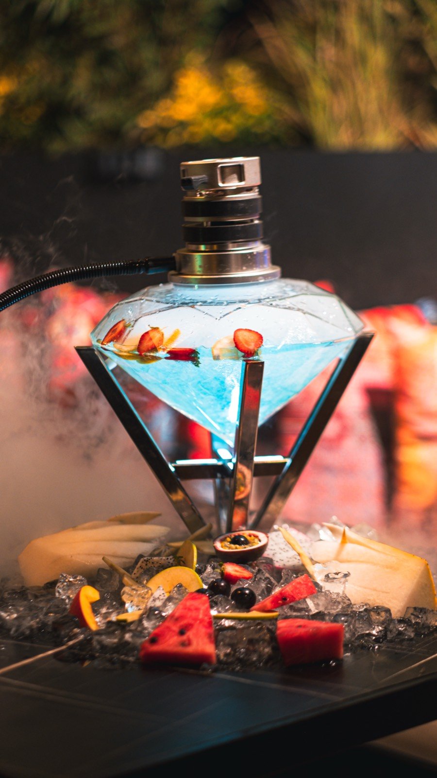 Ice bowl hookah with fruit at Mimar Sinan Roof Istanbul